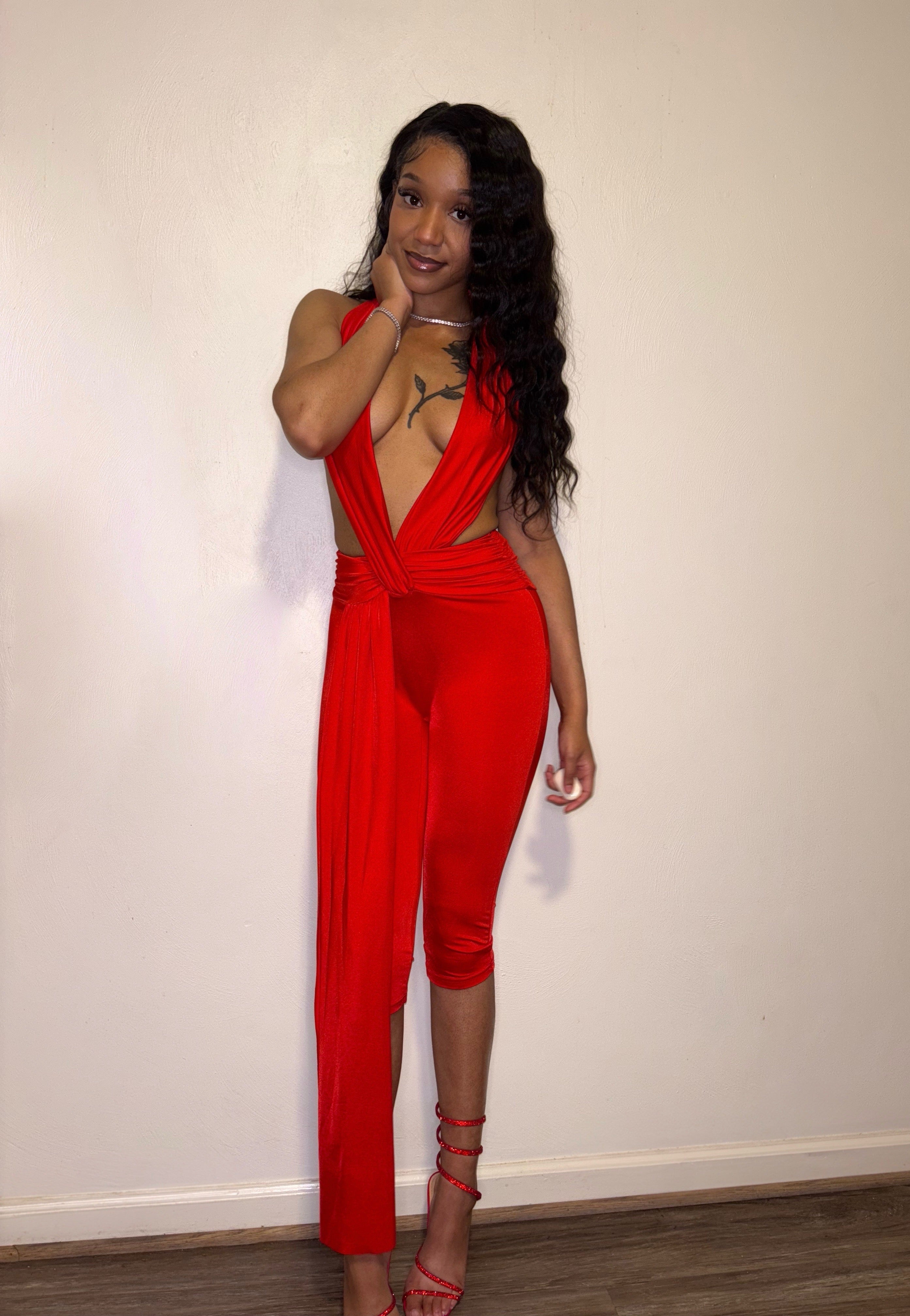 Rose capri one piece