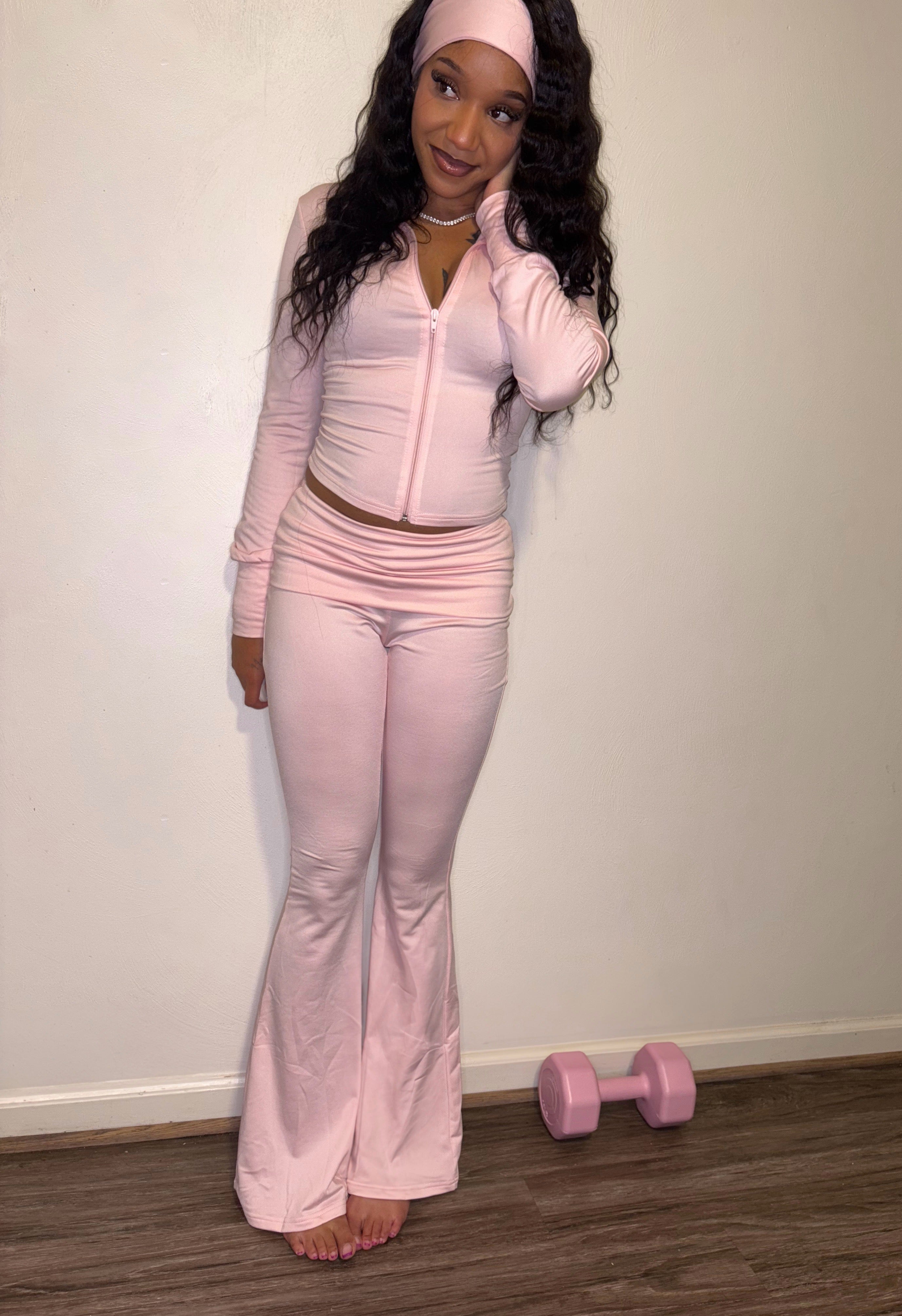 Pink 3 piece yoga set